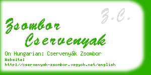 zsombor cservenyak business card