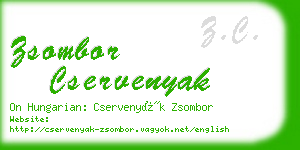 zsombor cservenyak business card